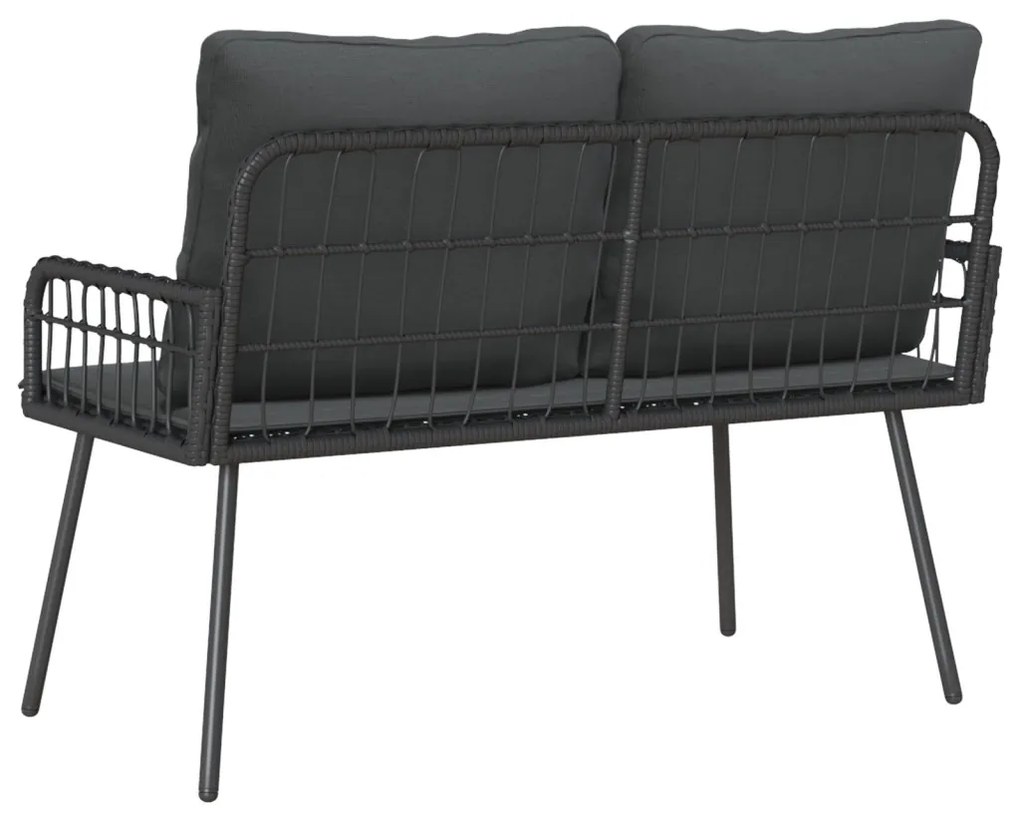 Kerti Pad Fekete 114x64x78 cm Polirattan