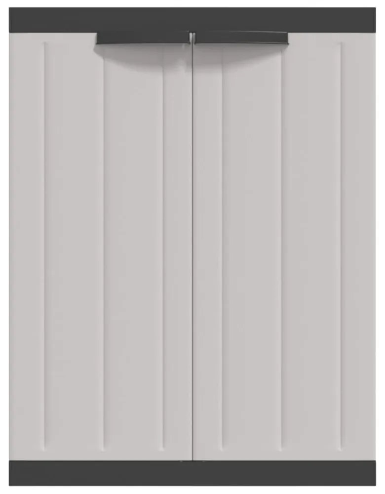 szürke és fekete PP kültéri tárolószekrény 65 x 37 x 85 cm