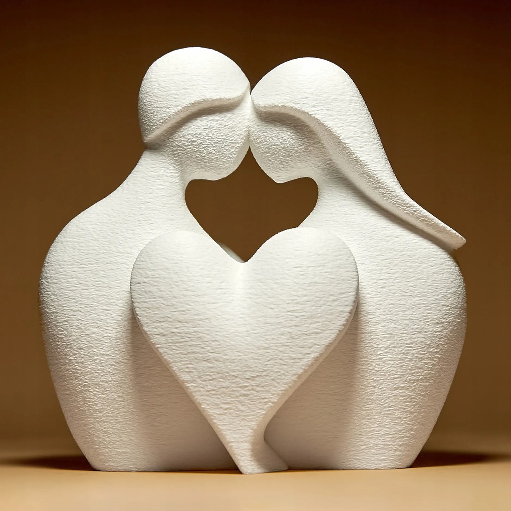 Szerelmes Pár Szív Dekoráció Figura Szobor 15 cm Ajándék
