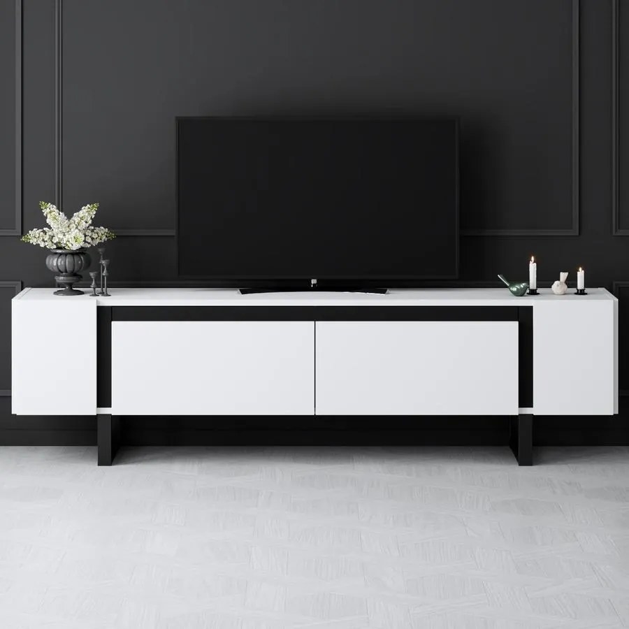 TV szekrény Yildiz - White, Black