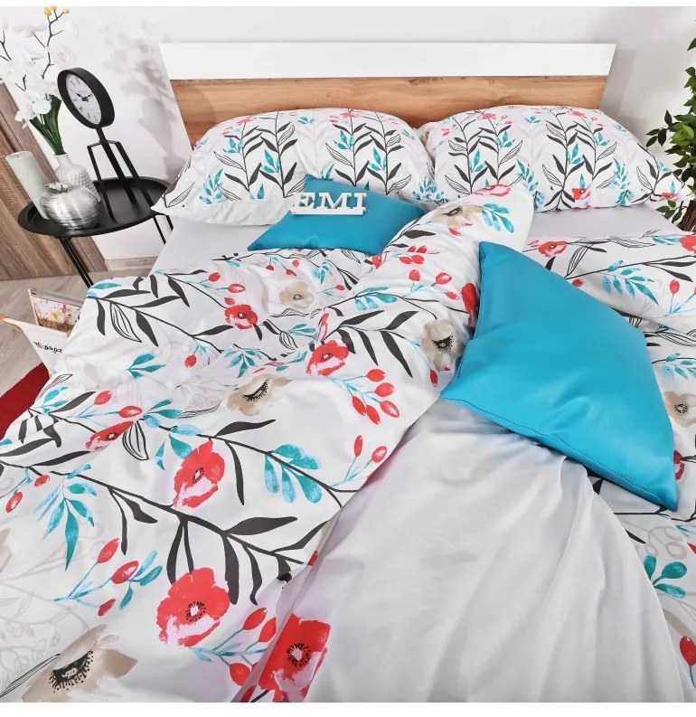 EMI Nice virágos pamut ágyneműhuzat, Francia szett1 200x220 + 2x (70x90)