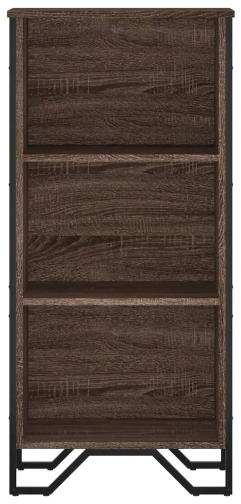 barna tölgy színű szerelt fa könyvszekrény 50 x 31 x 106 cm