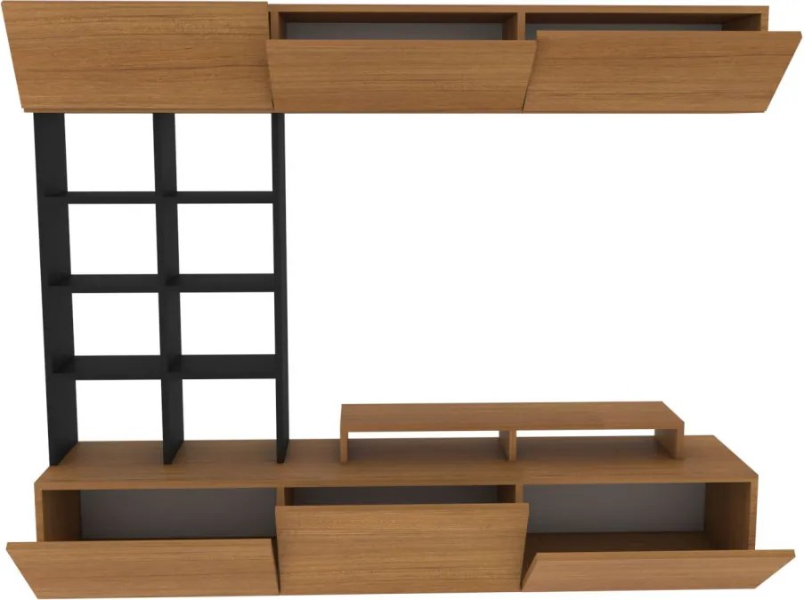 Sasa TV-állvány, teak-fekete, 180 cm