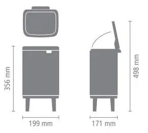 Matt fekete acél szemetes 4 l Bo Hi – Brabantia