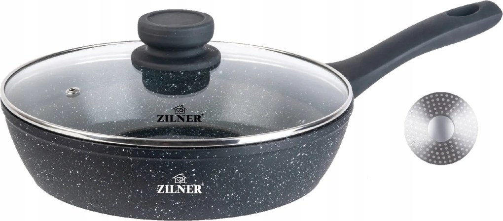 Hagyományos serpenyő fedővel 24 cm, márvány