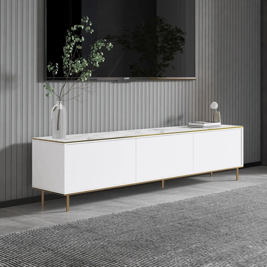TV szekrény Imaj - Marble, White