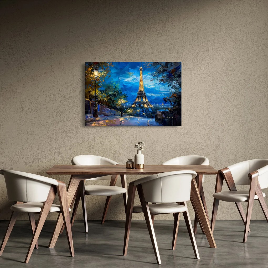 Kép - Olajfestmény az Eiffel-toronyról (90x60 cm)