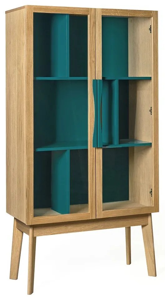 Avon türkizkék könyvszekrény/tálalószekrény - Woodman