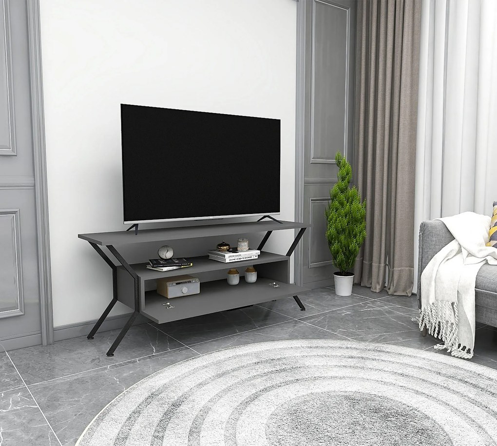 TV asztal/szekrény Tarza (antracit + fekete). Akció -20%. 1072863