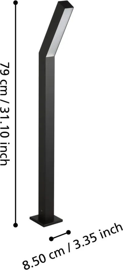 EGLO 900993 UGENTO Modern Kültéri Állólámpa Fehér, Fekete LED IP44