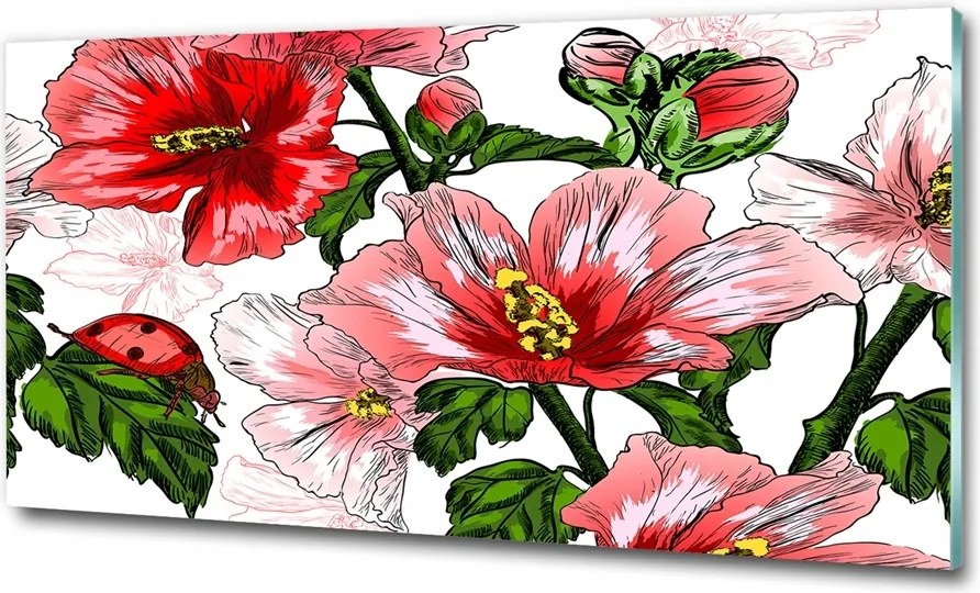 Fotó vászonkép edzett üveg Rózsa 125x50