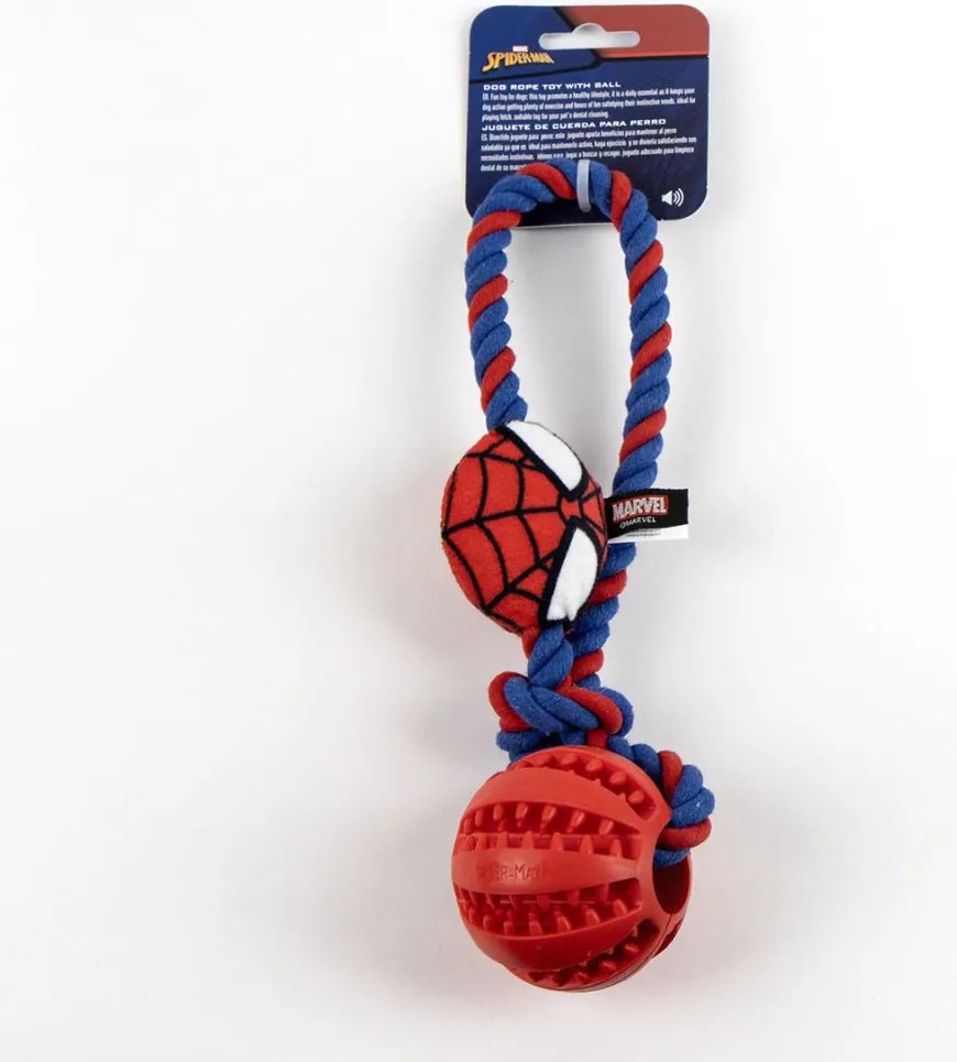 Pókember Hero kötél kutyajáték TPR labdával 30 cm