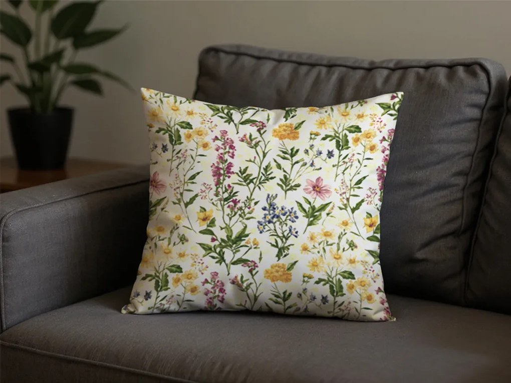 Díszpárnahuzat HERBELLE 45x45 cm, krém színű