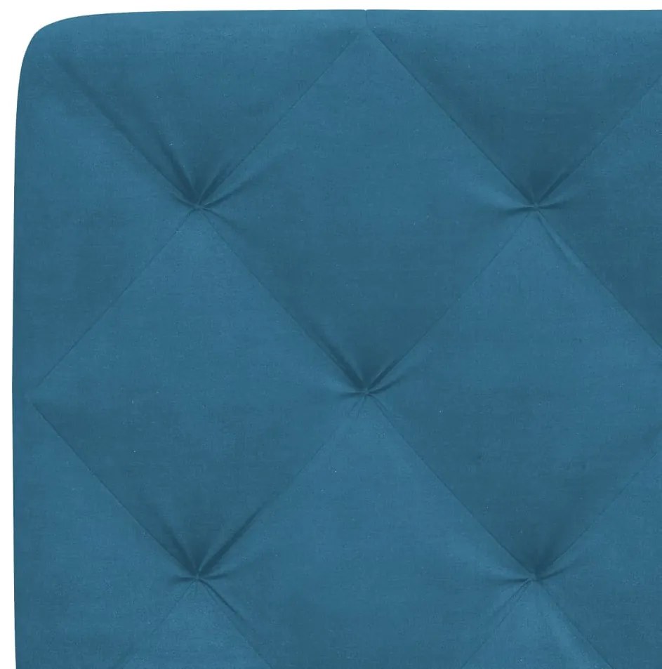 kék bársony fejtámla párna 100 cm