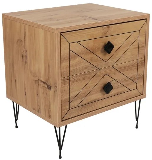 Éjjeli szekrényke LUNA 55x50 cm barna/fekete