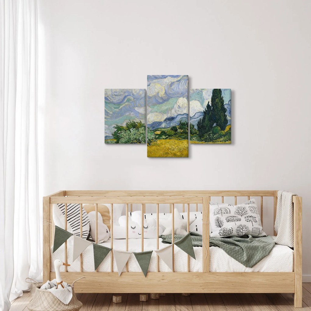 Kép - Vincent van Gogh, Wheat Field with Cypresses, reprodukciók (90x60 cm)
