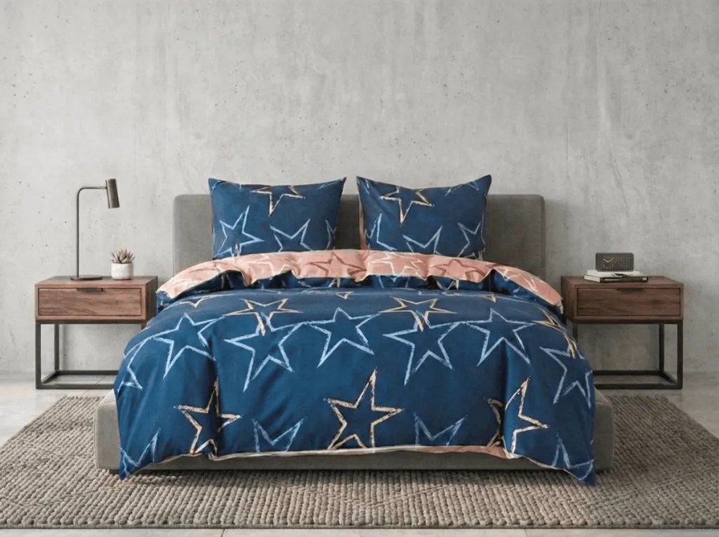 Mikroszálas flanel ágyneműhuzat STARMISS sötétkék Ágyneműhuzat mérete: 2 db 70 x 90 cm | 200 x 220 cm