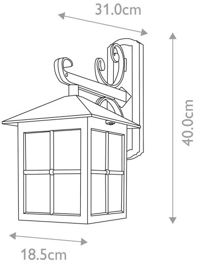 Elstead BL19-BLACK - Kültéri fali lámpa WINCHESTER 1xE27/100W/230V IP43