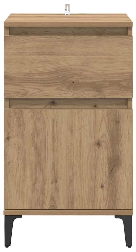 Éjjeliszekrény 2 pcs kézműves tölgy 40 x 35 x 70 cm Faanyag