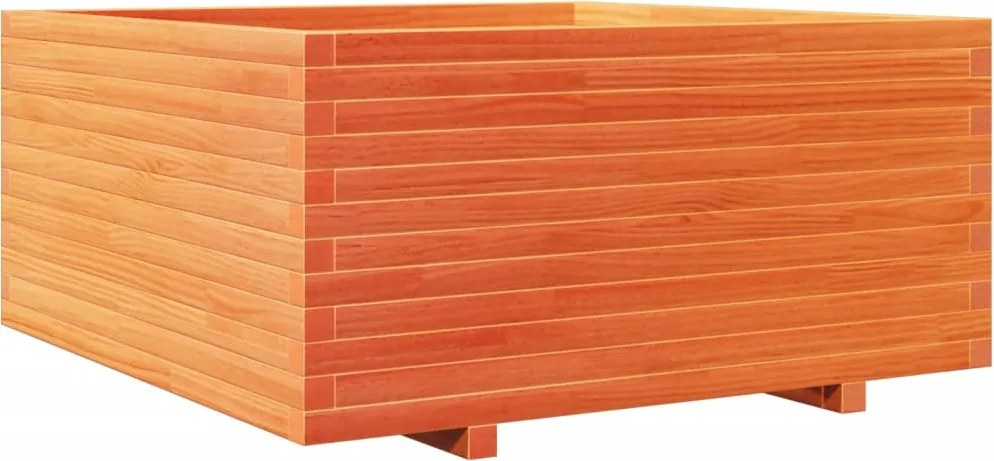 vidaXL viaszbarna tömör fenyőfa kerti virágláda 100 x 100 x 49,5 cm