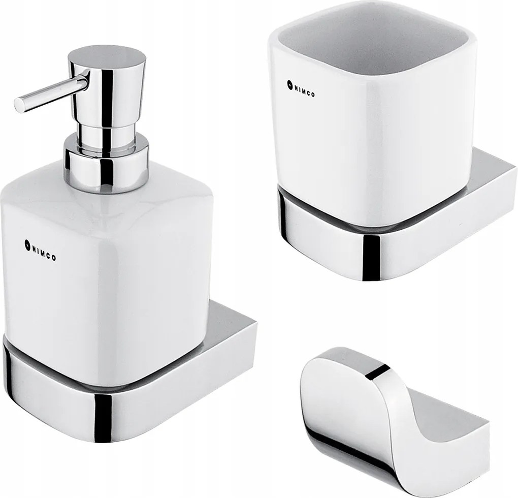 Nimco Nikau króm fürdőszobai kiegészítő szett, kerámia, rozsdamentes acél Nk set-31K-26_