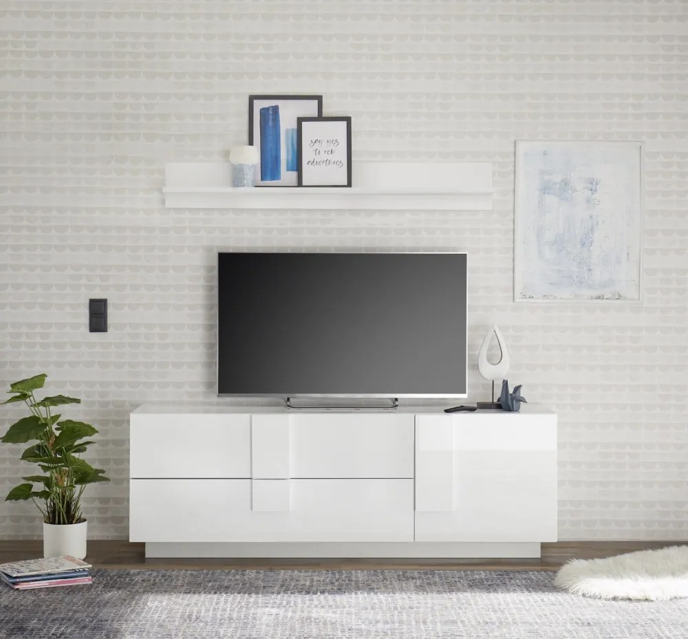 Jupiter 1 ajtós, 2 fiókos tv állvány fehér 182 cm