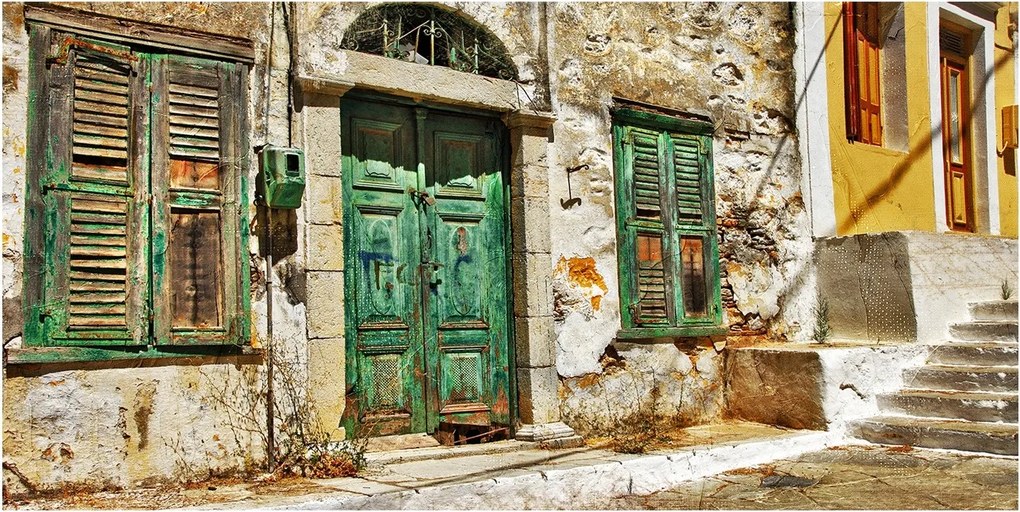 Fotótapéta üvegfalra Görög utcák 140x70