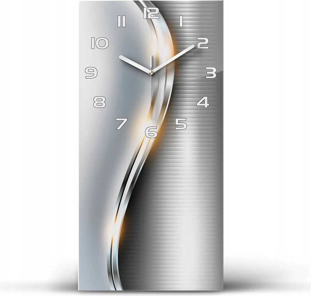 Üveg falióra Fém absztrakt 30x60