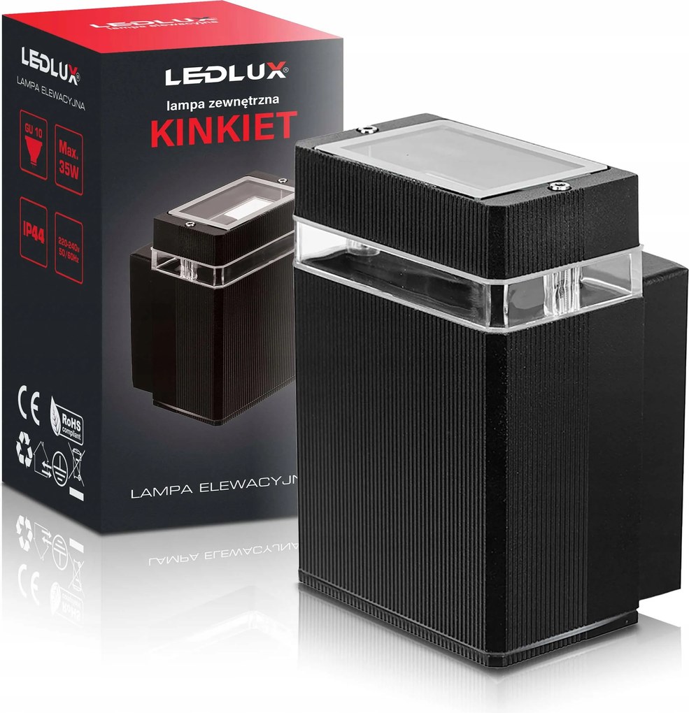 Kültéri Led fali lámpa kerti homlokzati lámpa GU10 fekete Modern