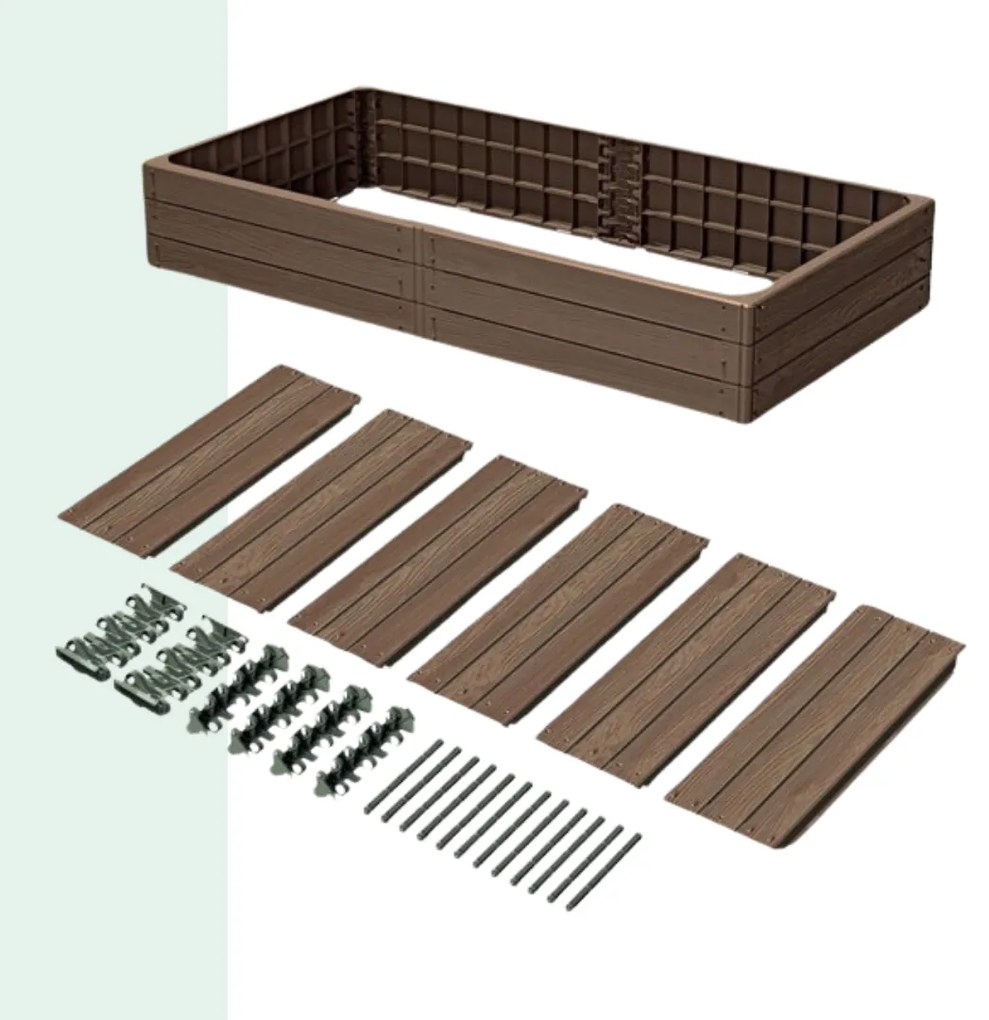 WOODY magaságyás, 149x75,6x25cm, barna Prosperplast