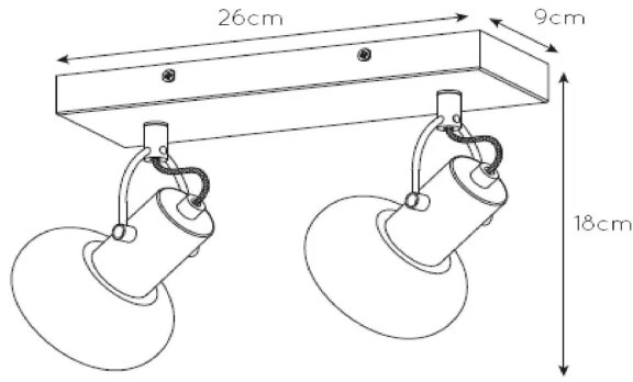 Lucide 17993/02/30 - Spotlámpa MADEE 2xE14/25W/230V