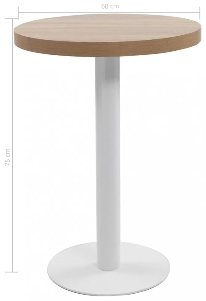 világosbarna MDF bisztróasztal 60 cm