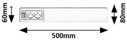 Rabalux 78040 - LED Pultmegvilágító konnektorral BATH 2E LED/10W/230V 4000K 50cm fehér