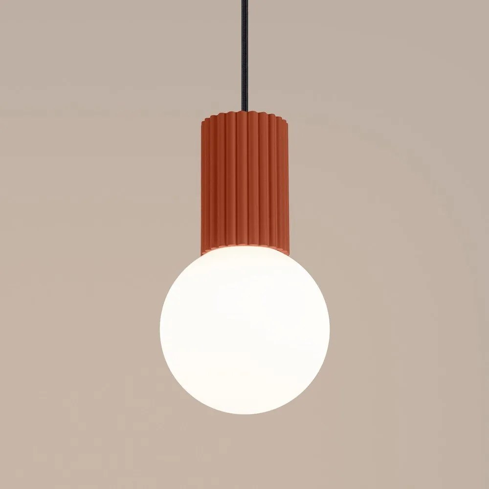 Narancssárga függőlámpa üveg búrával ø 12 cm Orbital – Sollux