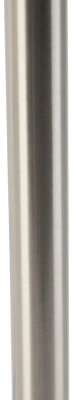 Klasszikus asztali lámpa acélból, redőzött árnyékolóval, fehér, 35 cm - Simplo