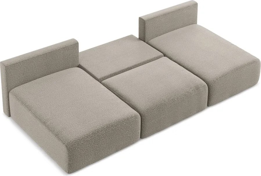 Bézs kinyitható-tárolóhelyes sarokkanapé Kalena – Makamii