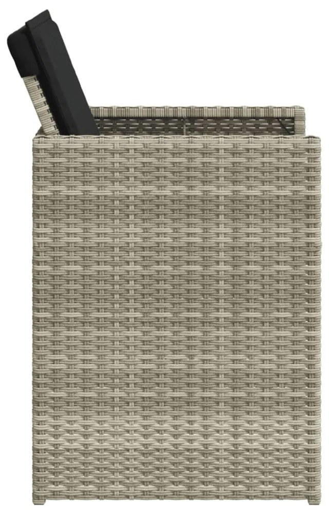 4 db világosszürke polyrattan kerti szék párnával