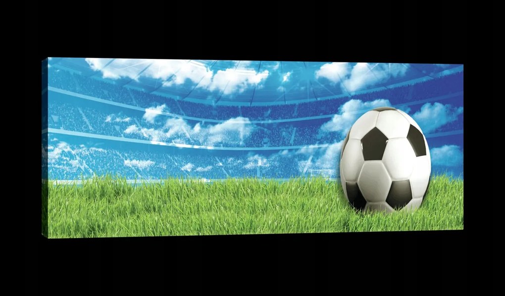 Vászonkép 145x45 Labdarúgás stadion ég fű labda sport játék verseny energia