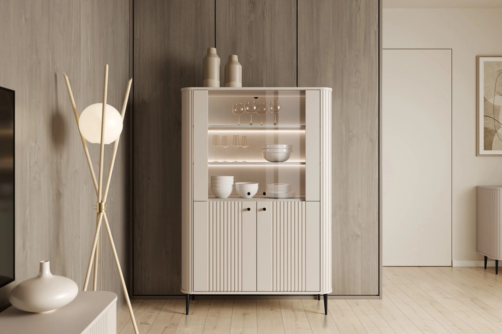 Vesper vitrin 103 cm - kasmír / fekete lábak