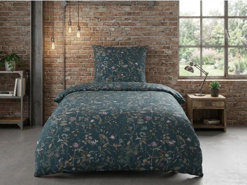 Renforcé pamut ágyneműhuzat SELMIRA sötétzöld Ágyneműhuzat mérete: 2 db 70 x 90 cm | 200 x 220 cm