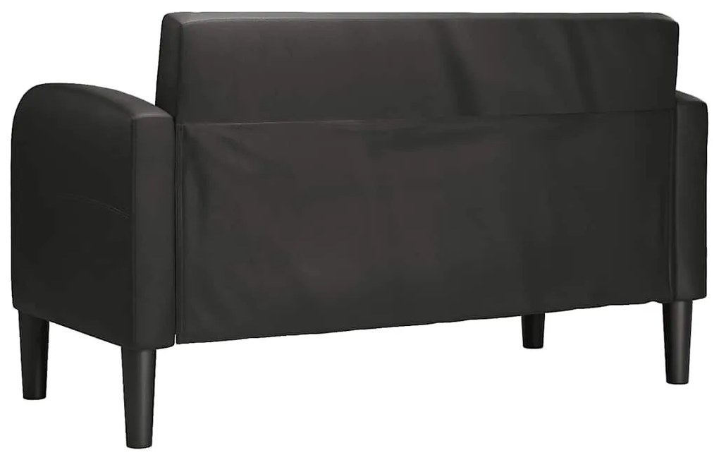 fekete műbőr loveseat kanapé 110 cm