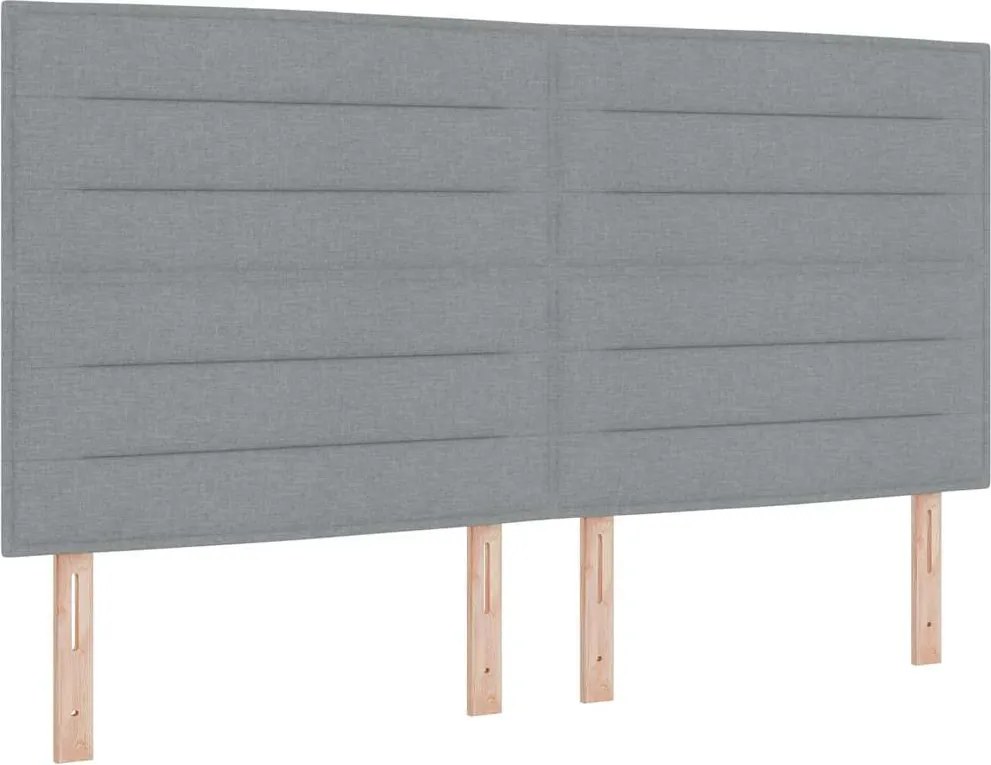 vidaXL Boxrugós ágy matracmal leddel Világosszürke 180 x 200 cm szövet