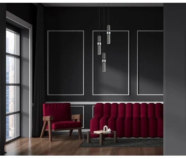 ITALUX PND-14290-3-GR - Csillár zsinóron ISIDORA 3xGU10/25W/230V antracit/króm