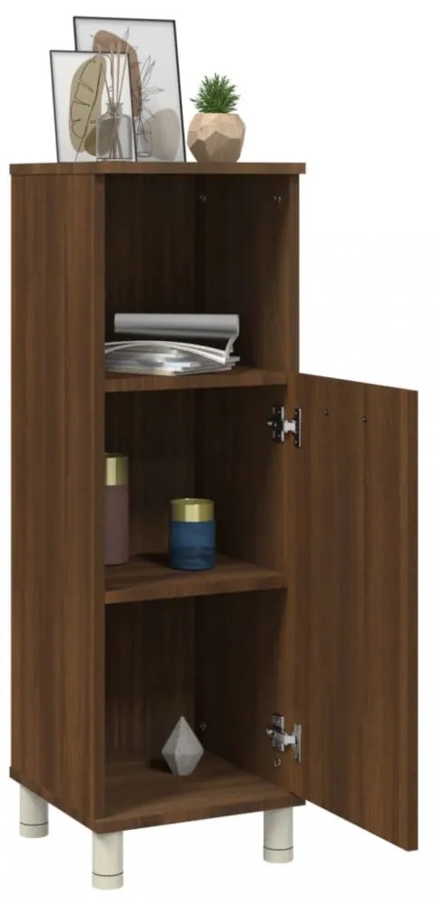 vidaXL barna tölgy színű szerelt fa fürdőszobaszekrény 30x30x95 cm