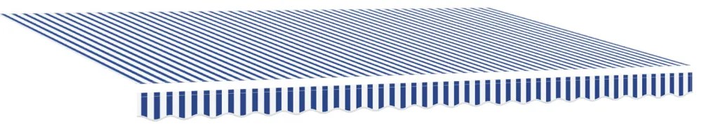Automatikus Behúzható Napellenző Kék és Fehér 500x300 cm