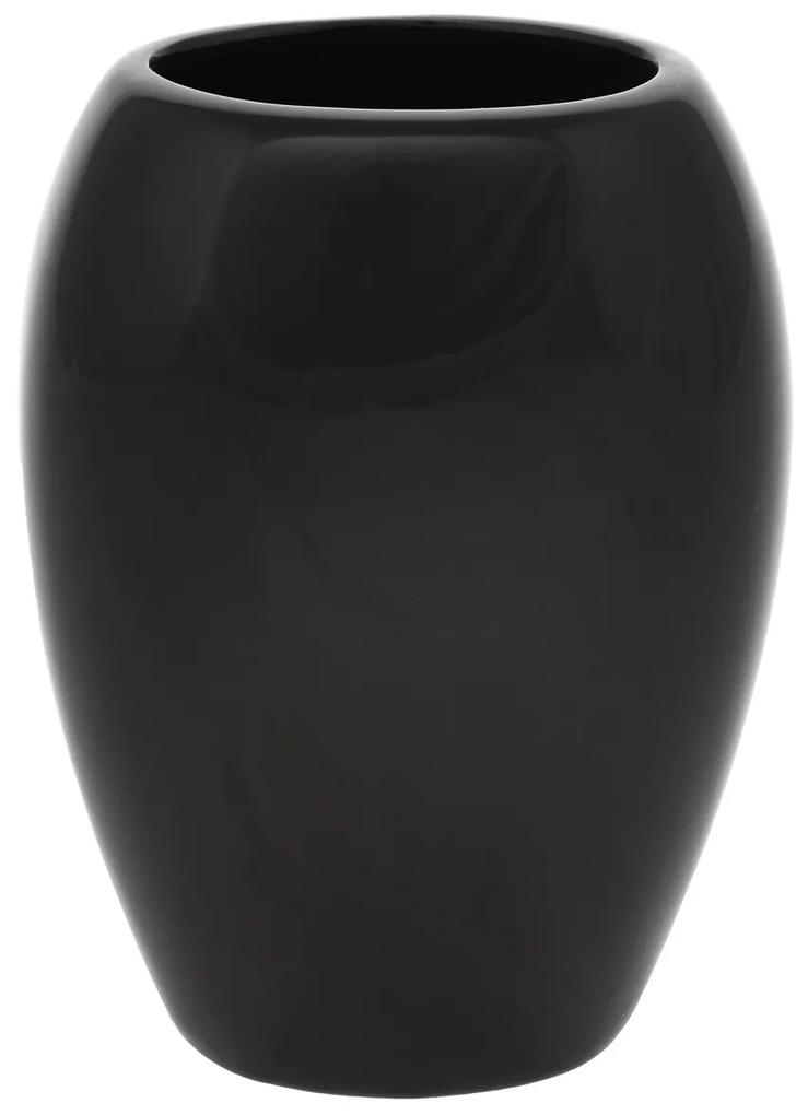 Jar kerámia váza, 14 x 20 x 9 cm, fekete