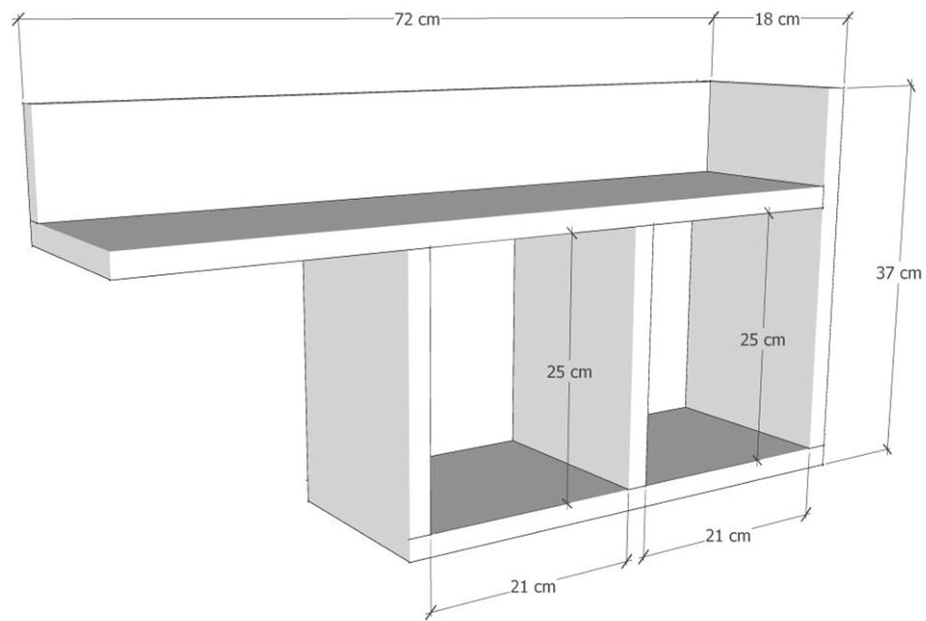 [en.casa] Fali polc Åsele 72x18x37cm fahatású