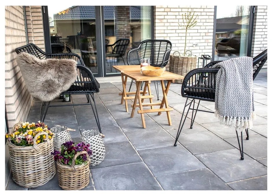 Trieste fekete műrattan kerti kanapé - House Nordic