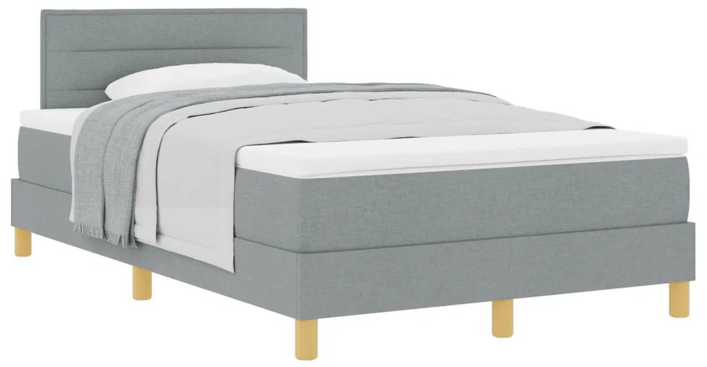 Box Spring Ágy matraccal Világosszürke 120x190 cm Szövet
