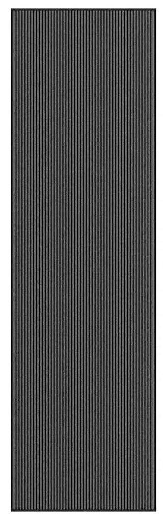 lábtörlő csíkos fekete és szürke 115x400 cm